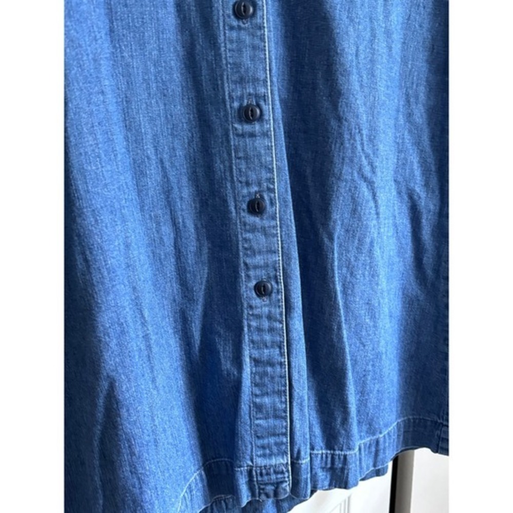 Madewell Denim Shirt Dress Medium 100% Cotton Button Front Dress - Picture 6 of 9
